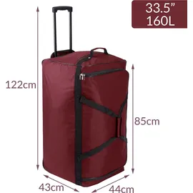 monzana XXL Reisetasche mit Trolleyfunktion 160L rot