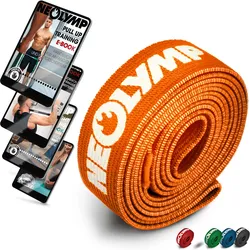 Fitnessband lang aus Stoff – Widerstandsstufe 2. Traininsbänder mit Tasche orange 7.5-20 kg