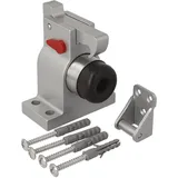 MS Beschläge Türstopper Türpuffer mit Feststellhaken Aluminiumguss Grau Türhalter