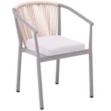 BIG Möbel GmbH Terrassenstuhl Freja champagner | Sitzkissen | Gastrostuhl Outdoor stapelbar