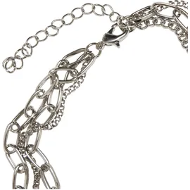 URBAN CLASSICS Layering Cross Necklace, silver, one size,