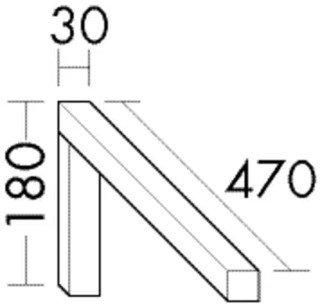Burgbad Konsolenträger 180x30x470 , ACAD003 ACAD003