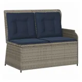 vidaXL Gartenbank 1-tlg 220 x 60 x 85 cm Grau/Marineblau