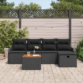 vidaXL Garten-Lounge-Set 6-tlg. schwarz