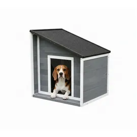 Relaxdays Hundehütte 77 x 71 x 58 cm Grau/Weiß
