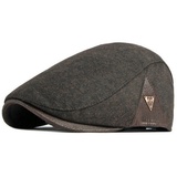 Sporty Flat Cap Flat Cap Klassik Schirmmütze mit Schirm Schiebermütze braun