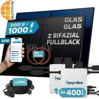 Sunniva Balkonkraftwerk Bifazial 1000 W inkl. HOYMILES 2x 400