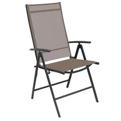 Lex Klappsessel 7 Positionen Gartenstuhl Gartenmöbel Liegesessel verstellbar Schokobraun : Schokobraun