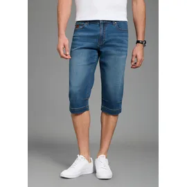 Bruno Banani Jeansbermudas BRUNO BANANI "Hutch-Bermuda", Herren, Gr. 38, Länge 32, blau, Denim/Jeans, Obermaterial: 98% Baumwolle, 2% Elasthan, unifarben, straight fit kniebedeckend, Jeans, Straight-Fit, normale Leibhöhe, aus elastischem Denim-Material, Topseller