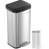 Songmics Mülleimer 68 l Silber-Schwarz