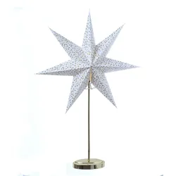 LED Papierstern Leuchtstern Standstern 7-zackig H: 75cm Timer Batterie gold