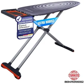 deveci̇oğlu Bügelbrett, Bügeleisen Ablage, Bügelbrettbezug 46x127cm, Höhe 80-105cm, Schwarz - Grau