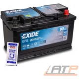 EXIDE AUTOBATTERIE 12V 80Ah STARTERBATTERIE 800A EL800 EFB START STOPP+POL FETT