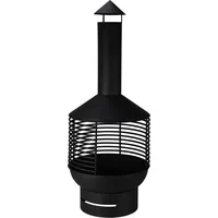 Terrassenofen Gartenkamin Feuerschale Feuerkorb Feuerstelle schwarz