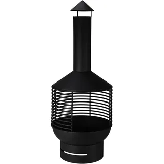 Terrassenofen Gartenkamin Feuerschale Feuerkorb Feuerstelle schwarz