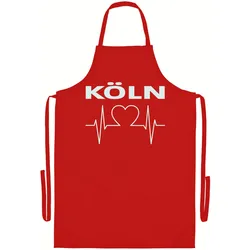 multifanshop Grillschürze - Köln - Herzschlag - Druck weiß - Schürze