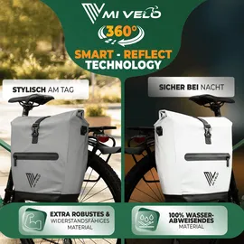 MIVELO 2in1 Fahrradtasche für Gepäckträger CAPAX 20L vollreflektierend