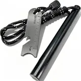Newaner Feuerstahl XXL Feuerstarter aus Flintstahl, Magnesium feuerstarter mit Paracord, Stahlschabermit Skalamit Flaschenöffner, für Camping, Outdoor und Survival(1 Pack)