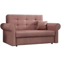 Mirjan24 Schlafsofa Viva Silver II mit Bettkasten, 2 Sitzer Polstersofa mit abgerundete Armlehnen, Sofa mit Schlaffunktion, Sofagarnitur inkl. Kissen, Bettsofa, Wohnlandschaft (Mono 235)