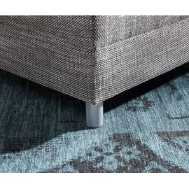 DeLife Clovis Hellgrau Modul B98 x T83 Strukturstoff Sitzhocker