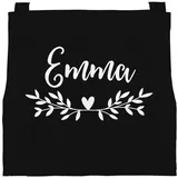 SpecialMe personalisierte Kinderschürze mit Namen Hez Küchenschürze, Kochschürze/Backschürze Bastelschürze Mädchen schwarz 6-10 Jahre - 6 Jahre