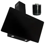 UMLUFT Kopffreie Dunstabzugshaube+LONG LIFE Wandhaube WARTUNGSFREI 90cm, schwarz