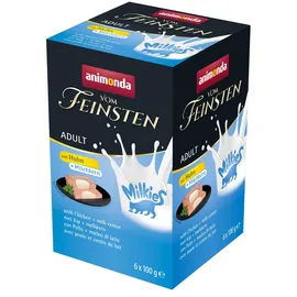 Animonda Vom Feinsten Adult Katzenfutter, Nassfutter für ausgewachsene Katzen, mit Huhn + Milchkern