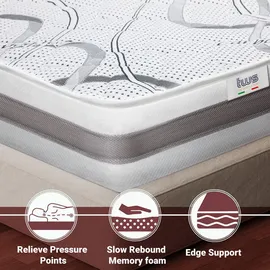11.11 srls Memory Foam Matratze 150 x 190 cm H3 Leinen