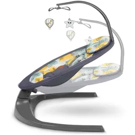 lionelo - Babywippe mit Melodie RALF 4xAA Betongrau + Fernbedienung - Grau/Gelb