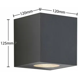 ARCCHIO Außenwandleuchte Aluminium 12,5 cm 2-flammig schwarz