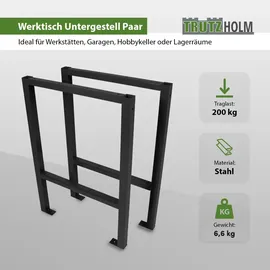 Trutzholm Untergestell Stahl 200 kg schwarz