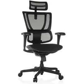 HJH Office Bürostuhl ERGOHUMAN SLIM ECO F GEN2 Netzstoff / Stoff - Schwarz