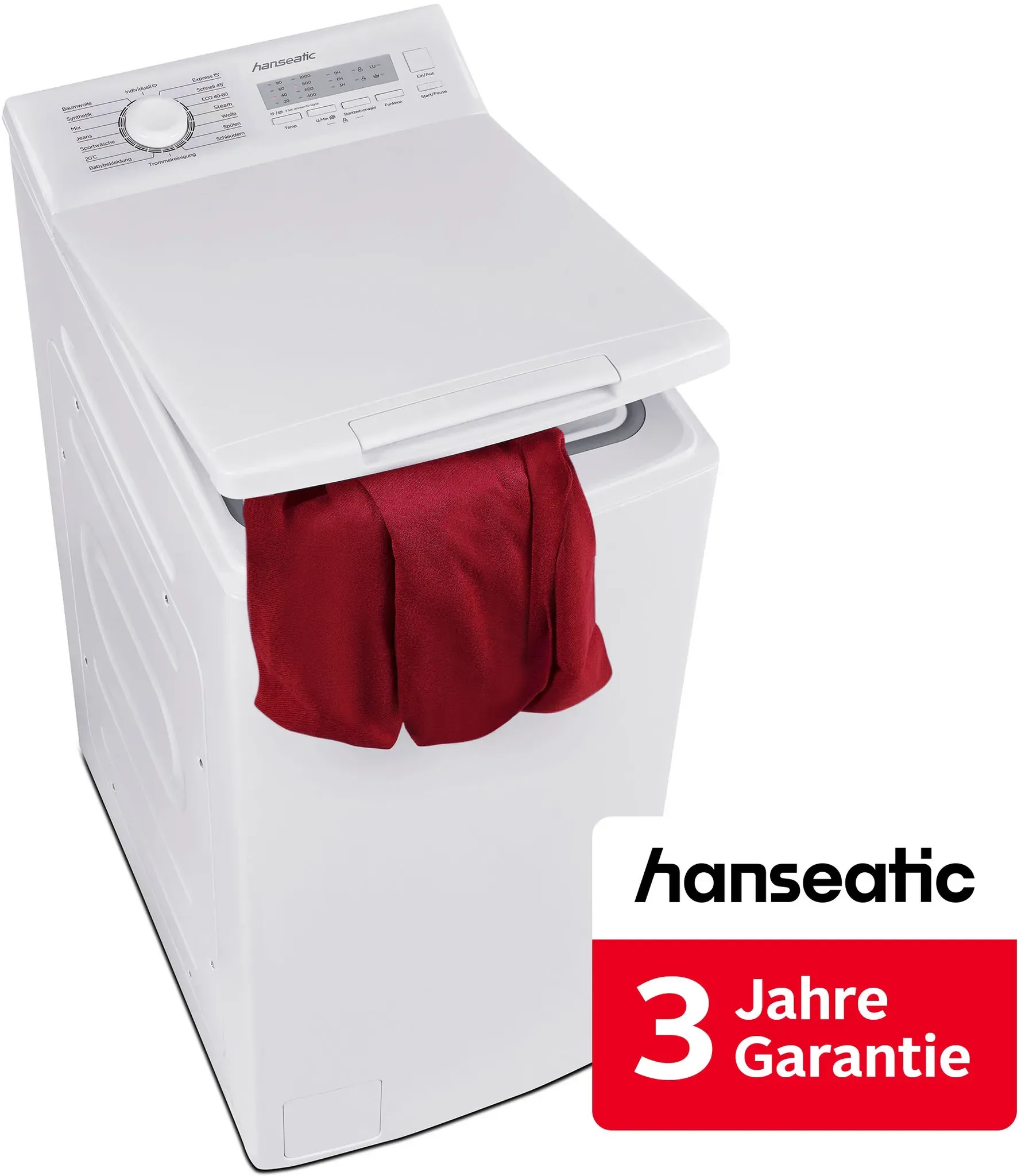 HANSEATIC Waschmaschine Toplader, Energieeffizienz: C (A-G), weiß, B:40cm H:88cm T:61cm, Waschmaschinen, inkl. 3 Jahre Herstellergarantie