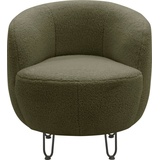 INOSIGN Sessel Anjuli Lieferzeit nur 2 Wochen, Runde Form, perfektes Einzelstück, Flausch oder Feinstruktur grün