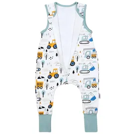 TupTam Baby Schlafsack TupTam Baustelle Bagger Traktor Raupe Light Petrol/Yellow 68/74