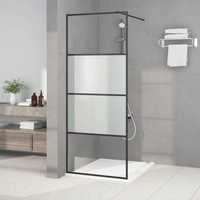 vidaXL Duschwand für Walk-In Dusche Schwarz 80x195 cm ESG Halbmattiert