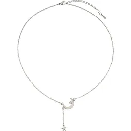 FIRETTI Y-Kette Mond Sterne Edelstahl silberfarben