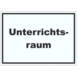 Unterrichtsraum Aufkleber mit Text Schule Schulung waagerecht A4 (210x297mm)