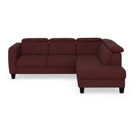 sit&more Ecksofa SIT & MORE "Belluci L-Form", lila (chianti), B:249cm H:85cm T:195cm, Sofas, Ecksofa, inklusive Federkern, wahlweise mit Bettfunktion und Bettkasten