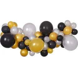 Luftballon Girlande schwarz gold silber 66 tlg.