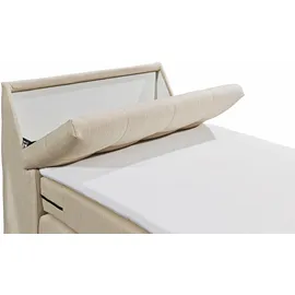 ed exciting design Boxspringbett »Concord«, inkl. Motor, Stauraum im Kopfteil und Topper, beige