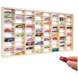 Creative Deco Setzkasten Holz Sammlervitrine für Autos - 80 verstellbare Fächer | Horizontales Wandregal für Miniaturen | Schaukasten Vitrine Hängend Sammelbox Sammelvitrine 78,8 x 40 x 4,5 cm