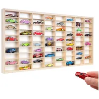 Creative Deco Setzkasten Holz Sammlervitrine für Autos - 80 verstellbare Fächer | Horizontales Wandregal für Miniaturen | Schaukasten Vitrine Hängend Sammelbox Sammelvitrine 78,8 x 40 x 4,5 cm