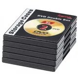 Hama 51294 DVD-Doppel-Leerhülle mit Folie 5er-Pack schwarz