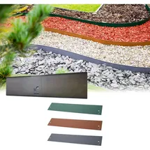 green split Rasenkanten Metall Länge 120 cm, Beeteinfassung Farbe:Grau,5 Stück 18.5cm