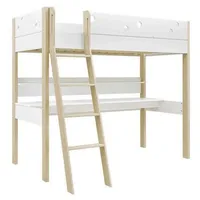 kidsraum Hochbett Funflex Hochbett 90x200 cm mit Schreibtisch- Birkenholz- ohne Matratze