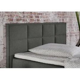 Home Affaire Boxspringbett HOME AFFAIRE "Casey", grau (anthrazit), B:111cm L:209cm, Struktur fein (100% Polyester), Komplettbetten, Boxspringbett, in 5 Breiten, 3 Ausführungen, 2 Härtegraden, Steppung, Topper