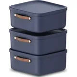 Rotho Maloja Aufbewahrungsbox 39,5 x 38,0 x 17,7 cm 3-tlg. blau