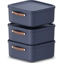 Rotho Maloja Aufbewahrungsbox 39,5 x 38,0 x 17,7 cm 3-tlg. blau