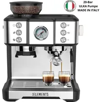 KB Elements KB-ELEMENTS Siebträgermaschine mit Mahlwerk, Espressomaschine mit Mahlwerk,